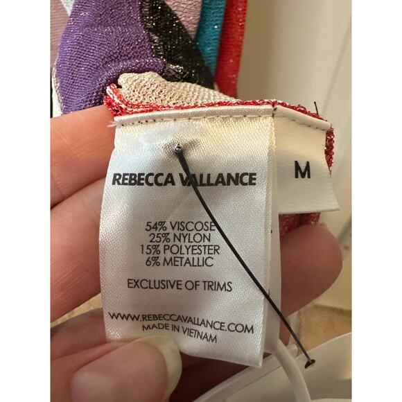 Rebecca Vallance NWT Metallic Stripe Knit Maxi Dress Size Medium - Picture 10 of 12